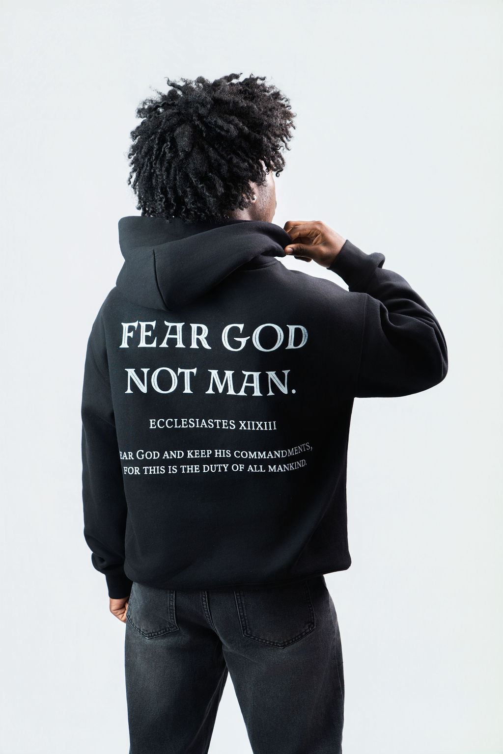 Black Fear God Not Man Hoodie
