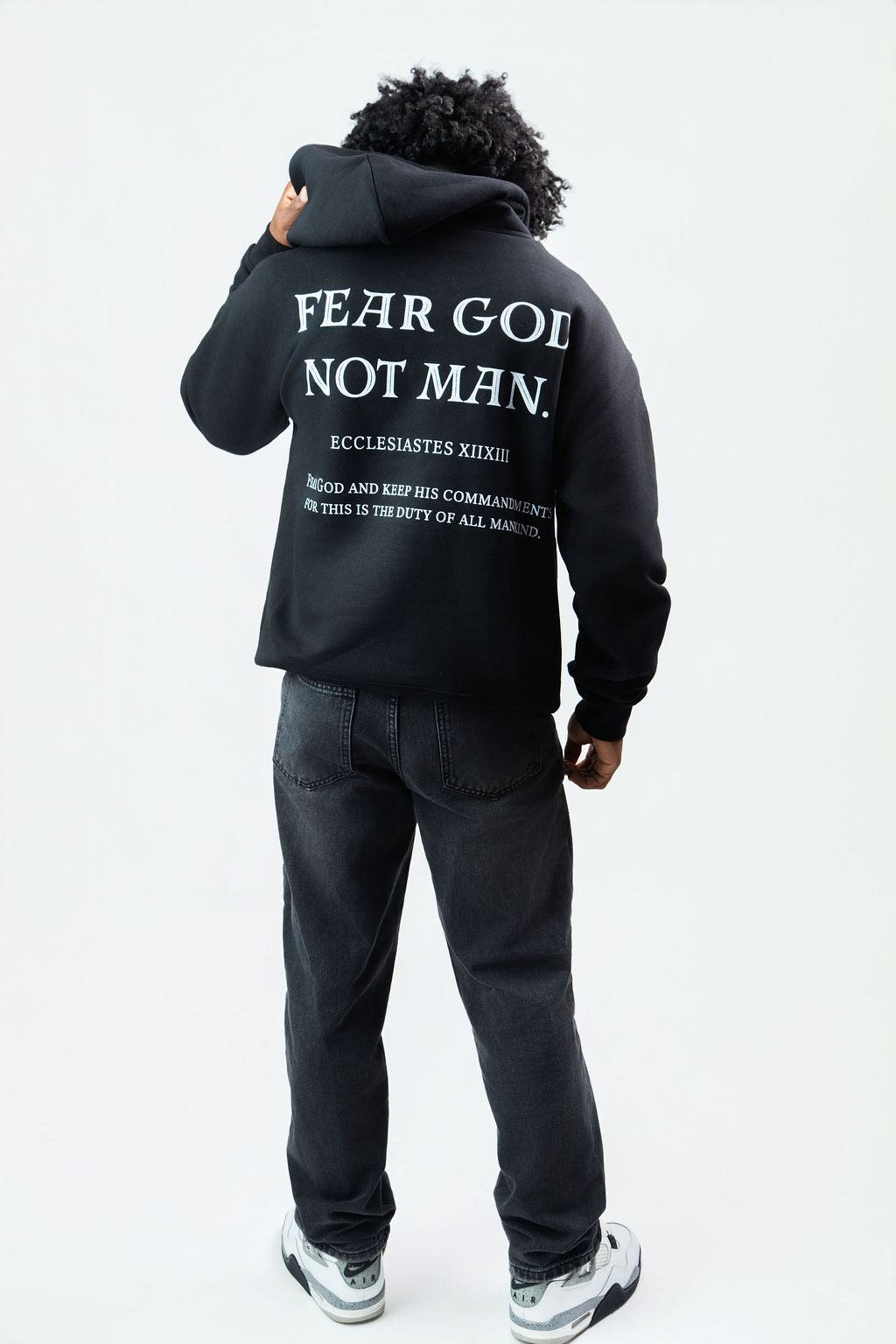 Black Fear God Not Man Hoodie